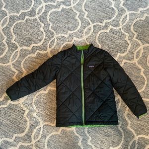 Patagonia Dark Green / Green Boys Sweater Jacket